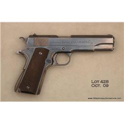Colt National Match Pre War, # C201884, .45 ACP,  5” correct barrel, blued finish, fixed sights,  co