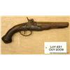 Image 1 : European relic percussion pistol .65 cal., 6-1/2”  barrel, wood grips; action inoperable, damage to 