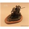 Image 2 : Jack Bryant 1 of 10 bronze of an Indian on  horseback  lancing a buffalo, approx. 7” high, 11”  long