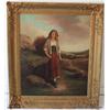 Image 1 : Oil on canvas, "Girl in Field", 24x29.5, European  19th century, signed and dated lower right  (unde