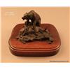 Image 1 : Lowell Davis bronze of bear standing over a dead  steer, approx. 5” high, 7” wide and 5” deep; in  o
