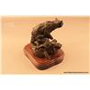 Image 2 : Bronze of bear walking over a fallen tree by  Lowell Davis, approx. 8” high, 8” wide and 7”  deep, i
