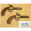 Image 1 : Pair of British proofed percussion muff pistols  circa 1850's.  Approx. 40 cal. 7 1/2" overall, 3"  