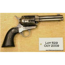 Colt SAA revolver, 38-40 cal., 4-3/4” barrel, blue  and case hardened finish, checkered hard rubber 