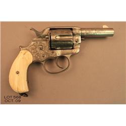 Colt Model 1878 DA Sheriff’s model revolver, 44-40  cal., 3-1/2” barrel, engraved, nickel finish,  i