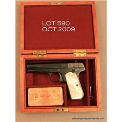 Colt Model 1908 semi-auto pocket pistol, .380  cal., engraved, blue finish,  pearl grips, #263,  in 