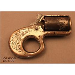 Reid’s My Friend Knuckleduster  revolver, .22  cal., engraved brass frame, iron cylinder, #14978.   
