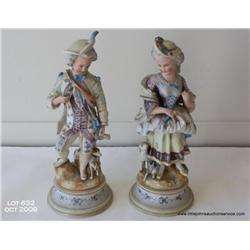 Pair of superb antique Meissen style figures of a  nobleman and his lady.  Slight losses: 19th  cent