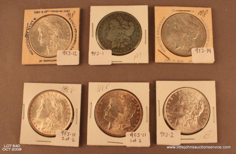 Lot Of 6 Morgan Silver Dollars Assorted Dates Not Professionally lot-of-6-morgan-silver-dollars-assorted-dates-not-professionally