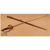 Image 1 : Fancy hilt Model 1860 style officers sword and  metal scabbard, approx. 38” overall.  The etched  bl