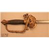Image 2 : Fancy hilt Model 1860 style officers sword and  metal scabbard, approx. 38” overall.  The etched  bl