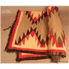 Image 1 : Navajo eye dazzler wearing blanket 86"x62" inches,  frayed ends, shows stains and soiling from use. 