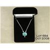 Image 1 : 14 kt white gold emerald pendant, 8 grams, set  with one oval emerald weighing 6.3 carats further  a