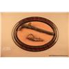 Image 1 : Oval framed Middle Eastern style flintlock pistol  in relic condition, with a multi colored painted 