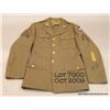 Image 1 : Lot of 3  WWII US Army jackets including 1 ea.  service, 1 ea. officers rain coat and 1 ea. over  co