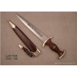 German WW II Army SA dagger with scabbard and  hanger in overall very good to excellent condition  w