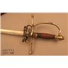 Image 1 : Interesting composite movie prop sword with  leather scabbard, approx. 40” overall. The blade  is un