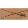 Image 2 : Interesting composite movie prop sword with  leather scabbard, approx. 40” overall. The blade  is un