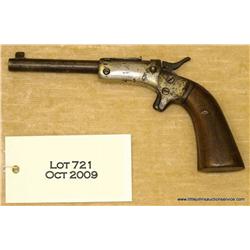 Stevens tip-up single shot pistol, .30 cal.,  4-1/2” barrel, nickel finish on frame, wood grips,  #6