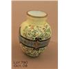 Image 1 : Delicate small porcelain vase decorated with  multi-color raised enamel flower and vine designs,  ap