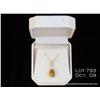 Image 1 : Spectacular 14 karat yellow gold ladies custom  made pendant set with a fine pear shape citrine  wei