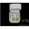 Image 2 : Stylish 10 karat white gold ladies drop earrings  set with peridot and diamonds weighing approx.  7.