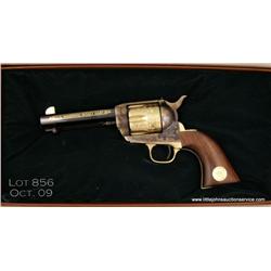 Boxed Commemorative Single Action Army revolver,  .45 cal., 4-3/4” barrel, blue, gold and case  hard
