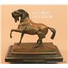 Image 1 : Bronze statue of horse signed Barye on dark stone  base.  Approx. 8" high X  9"across base.  Quality