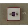 Image 3 : Dazzling 14 karat white gold ladies custom made  ring set with a center fine purple Amethyst  weighi