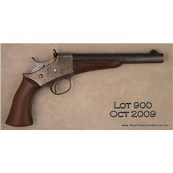 REMINGTON 1871 Army Rolling Block pistol, #  608340, .50 cal., 8” barrel, blued with color case  har