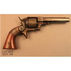Allen & Wheelock spur trigger revolver, .31 cal.,  4” octagon barrel, wood grips, #17. This gun is i