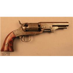 Bacon Pocket Model percussion revolver, .31 cal.,  4” octagon barrel, wood grips, #160. This gun is 
