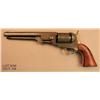 Image 1 : Colt Model 1851 Navy, period engraved, .36 cal.,  7-1/2” octagon barrel, wood grips, #32497. This  g