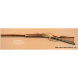 Winchester Model 1886 lever action rifle,  desirable 45-90 cal., 26” octagon barrel, plain  wood sto