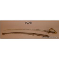Ames Civil War-era sword and metal scabbard,  approx. 42” overall with 36” blade in overall fair  + 