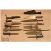 Image 1 : Bonanza lot of seven U.S. knives, bayonets and  scabbards including a 1900 dated Krag bayonet and  m