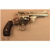 Image 1 : Smith & Wesson second model top break DA revolver,  .38 cal., 3-1/4” barrel, nickel finish, checkere