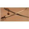 Image 1 : Unmarked Dragoon type saber and metal scabbard,  approx. 43” overall with a 36” blade and in  overal