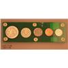 Image 1 : 1955 US proof set featuring Franklin half - all  circulated MS64-66, not professionally graded.   Es