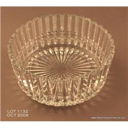 Large cut glass bowl 9" in diameter by 4" tall,  unsigned.  Est. $50-$75.