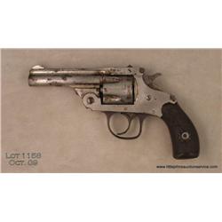 HOPKINS & ALLEN Forehand model, # 1411, .38 cal.,  3.25” barrel, nickel finish, hard rubber grips.