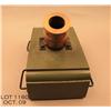 Image 1 : A really neat model of a Civil War mortar and wood  carriage with brass mortar barrel and green  pai