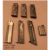 Image 1 : Lot of 7 small cal. magazines including 3 early  Colt .22 mags, 3 Savage .380 mags, and  one Savage 