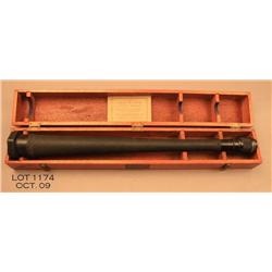 Large US Naval spyglass in original wood case,  approx. 31” overall and in very good condition;  bod