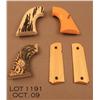 Image 1 : Lot of four pairs of grips including pair of bone  grips for a Colt 1911; a pair of faux stag for a 