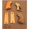Image 2 : Lot of four pairs of grips including pair of bone  grips for a Colt 1911; a pair of faux stag for a 