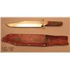 Image 3 : Large clip point bowie knife marked “I*XL” with  leather scabbard marked “I*XL, Sheffield, Eng”.  Th