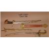 Image 1 : Lot of three old southeast Asian knives,   consisting of a large Kris with traditional wavy  blade a