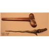 Image 1 : A traditional fancy Kris knife and scabbard,  approx. 23” overall with a meteorite steel wavy  blade