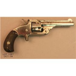 Smith & Wesson New Model 1-1/2 spur trigger  revolver, .32 cal., 3-1/2” barrel, nickel finish,  chec